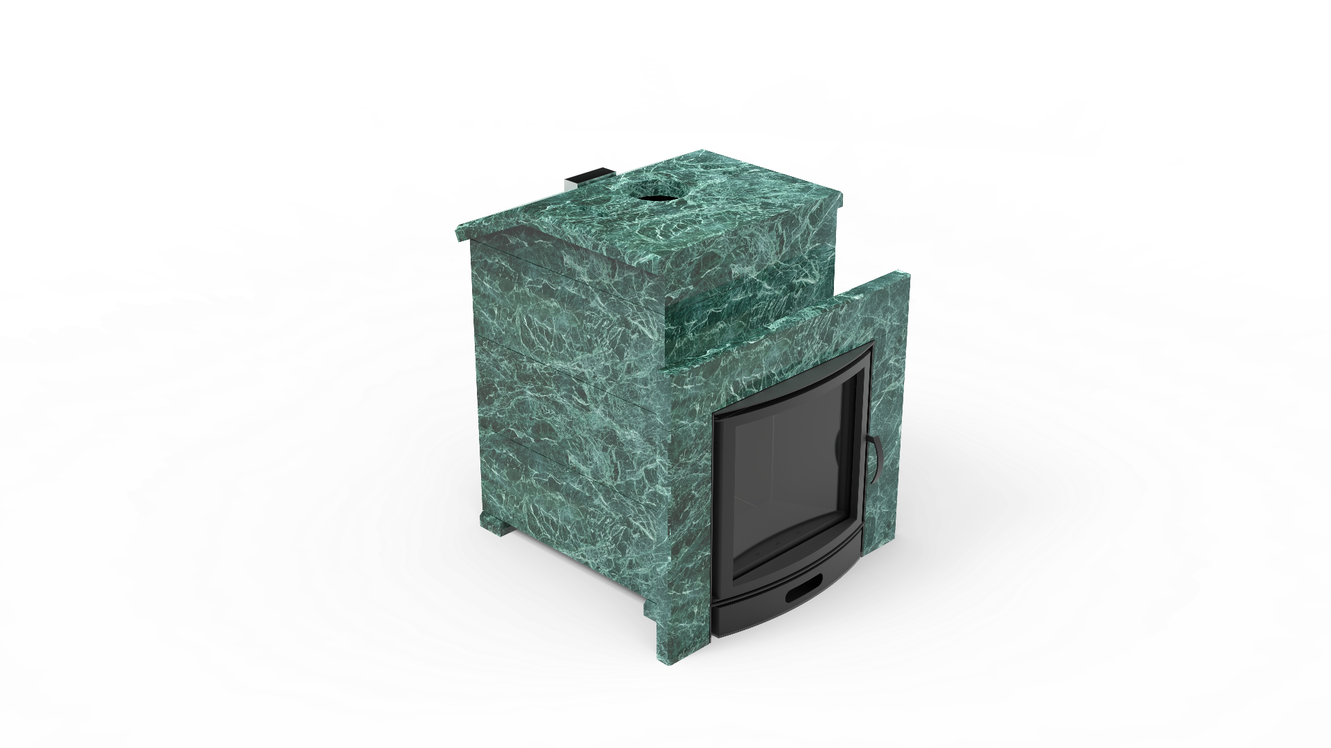 Печь из натурального камня Genesis GN 500 облицовка закрытая со скосом талькохлорит-шлифовка фото в Москве