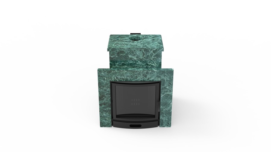 Печь в облицовке из натурального камня Genesis GN 500 облицовка закрытая со скосом талькохлорит-шлифовка фото в Москве