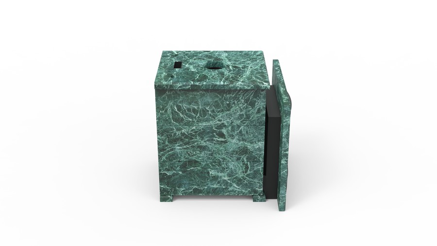 Печь в облицовке из натурального камня Genesis GN 500 облицовка закрытая плоская пироксенит-элит фото в Москве