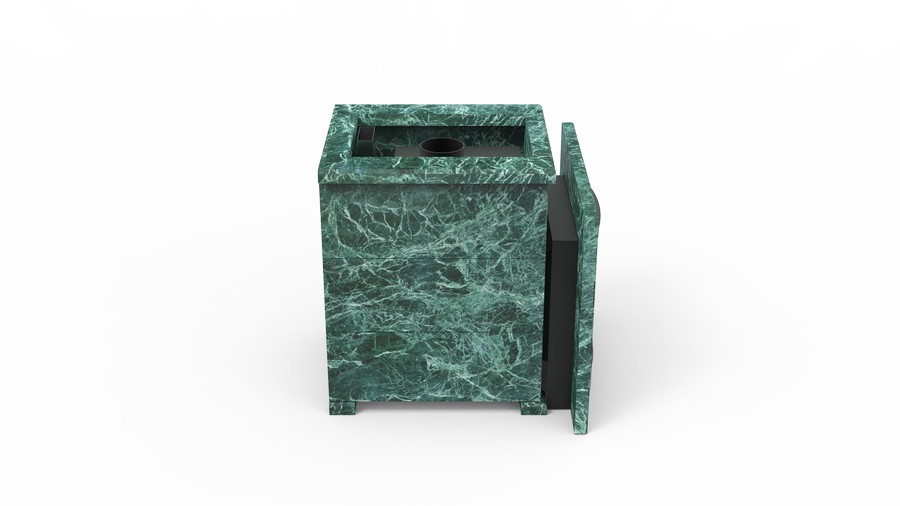 Печь в облицовке из натурального камня Genesis GN 500 облицовка открытая пироксенит-элит фото в Москве