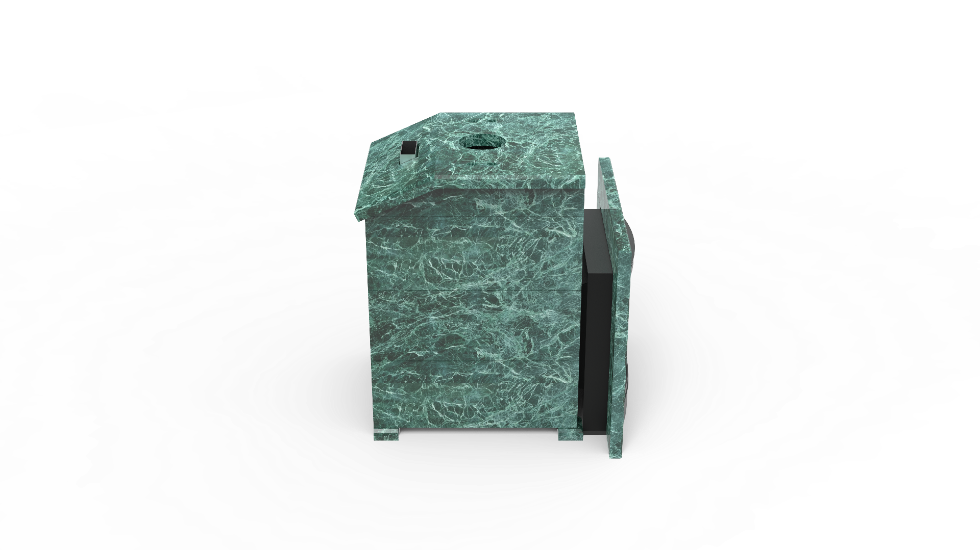 Печь из натурального камня Genesis GN 500 облицовка закрытая со скосом талькохлорит-шлифовка фото в Москве