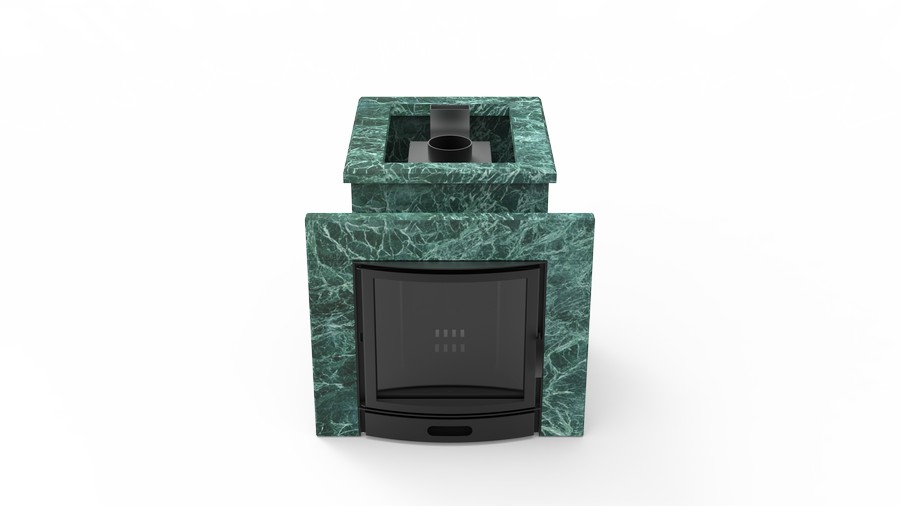 Печь в облицовке из натурального камня Genesis GN 500 облицовка открытая пироксенит-элит фото в Москве