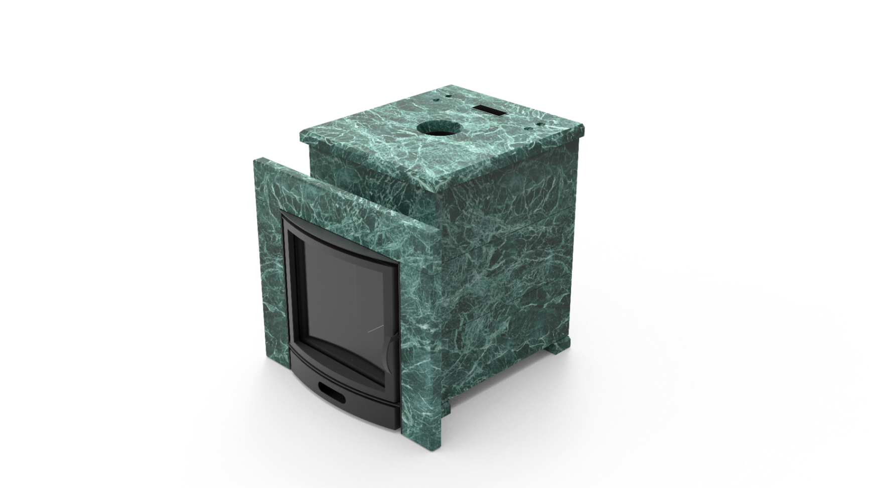 Печь из натурального камня Genesis GN 500 облицовка закрытая плоская пироксенит-элит фото в Москве