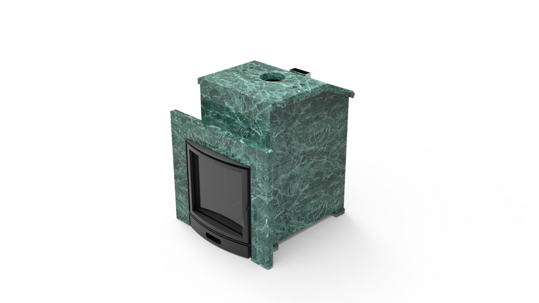 Печь из натурального камня Genesis GN 500 облицовка закрытая со скосом талькохлорит-шлифовка фото в Москве