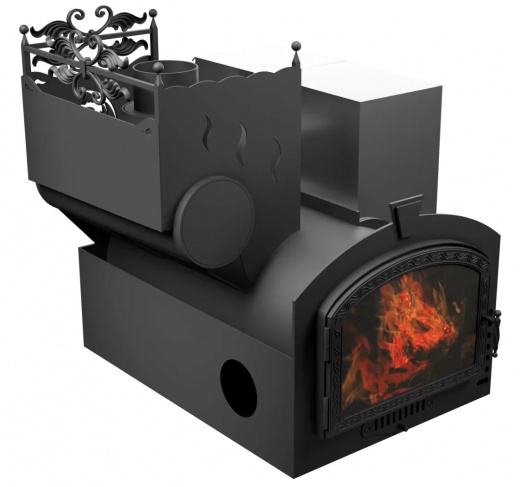 Печь Горыныч 3, каменка с левой стороны, большая дверь со стеклом, система воздушного отопления фото в Москве Печь Горыныч 3, каменка с левой стороны, большая дверь со стеклом, система воздушного отопления фото в Москве