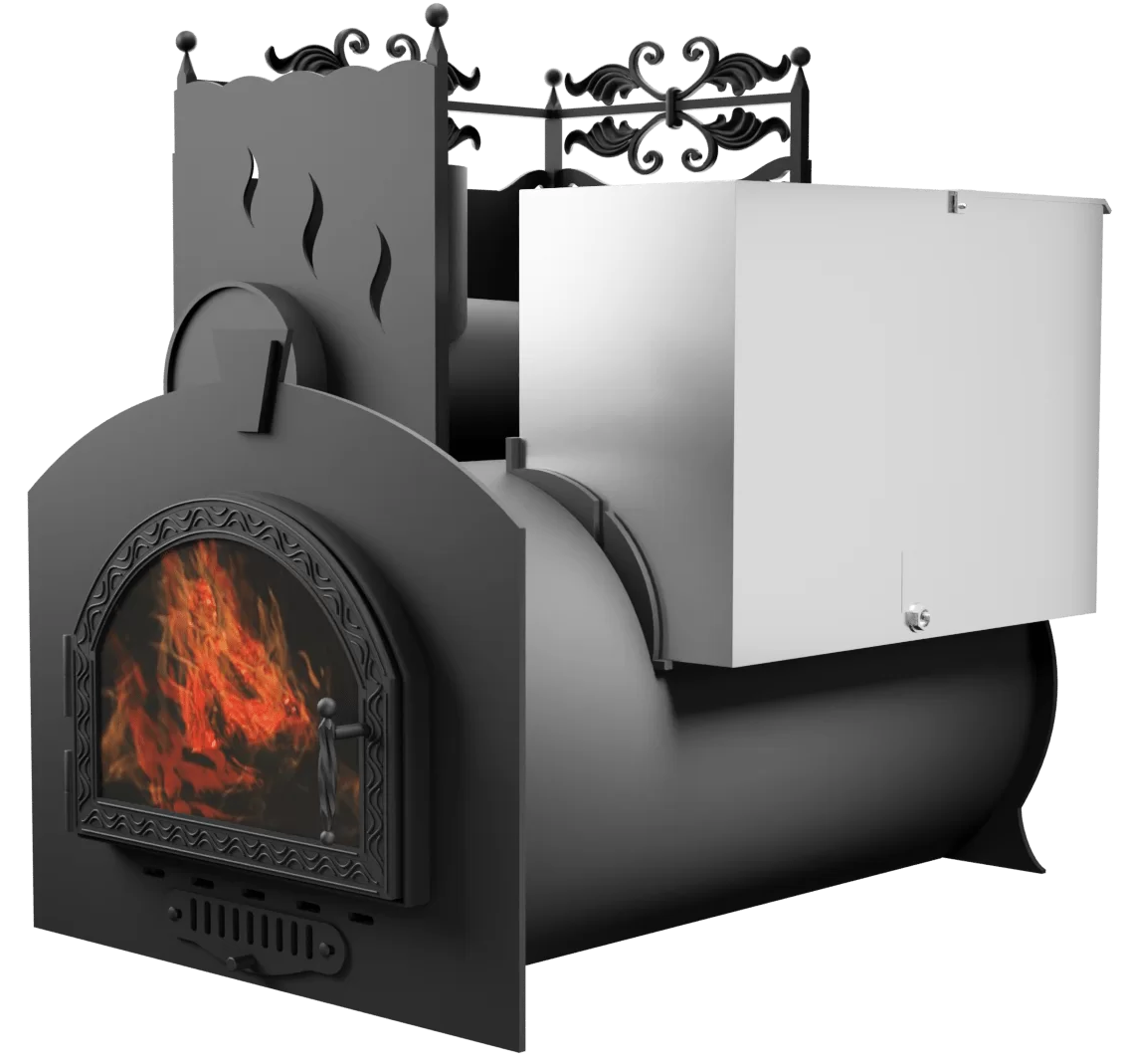 Печь Горыныч 3, каменка с левой стороны, средняя дверь со стеклом фото в Москве Печь Горыныч 3, каменка с левой стороны, средняя дверь со стеклом фото в Москве