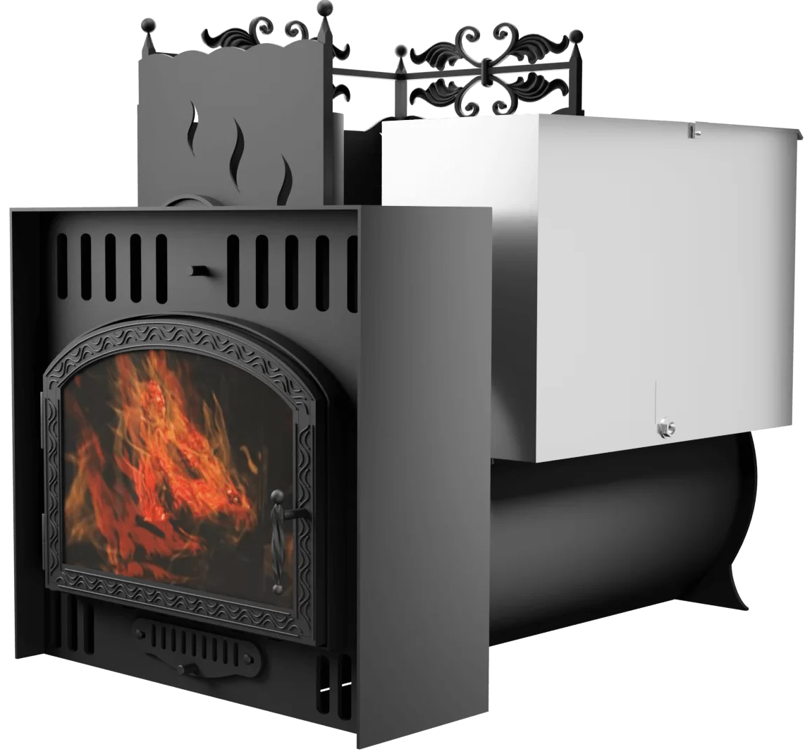 Печь Горыныч 3, каменка с левой стороны, большая дверь со стеклом, естественная система воздушного отопления фото в Москве Печь Горыныч 3, каменка с левой стороны, большая дверь со стеклом, естественная система воздушного отопления фото в Москве