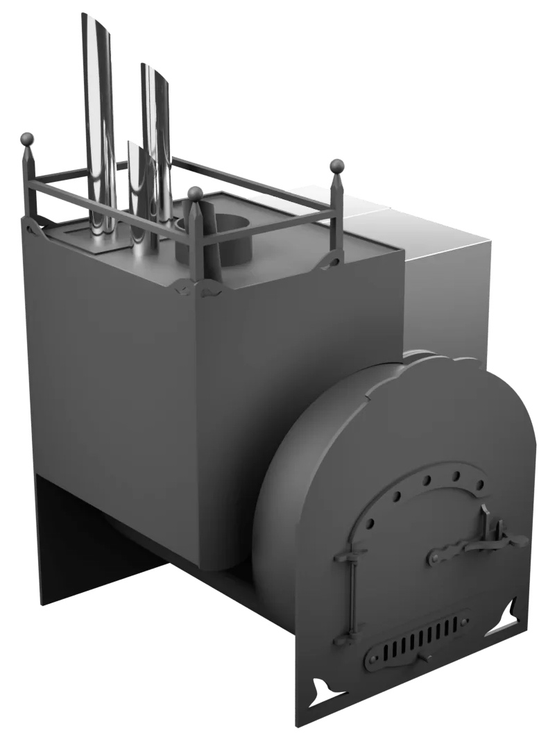Печь Горыныч Мини, каменка закрытая с парогенератором с левой стороны фото в Москве Печь Горыныч Мини, каменка закрытая с парогенератором с левой стороны фото в Москве