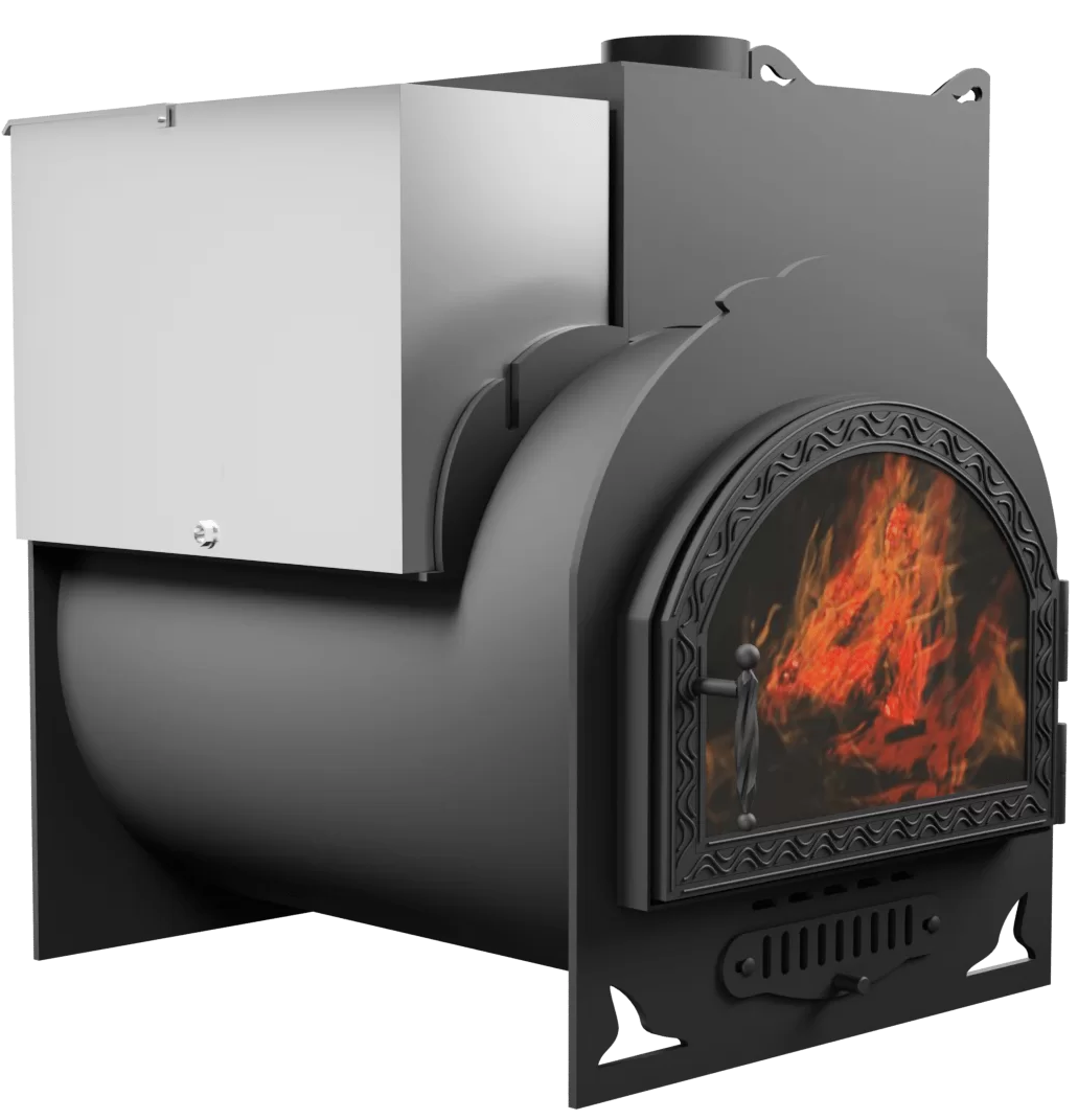 Печь Горыныч Мини, каменка с правой стороны, средняя дверь со стеклом фото в Москве Печь Горыныч Мини, каменка с правой стороны, средняя дверь со стеклом фото в Москве