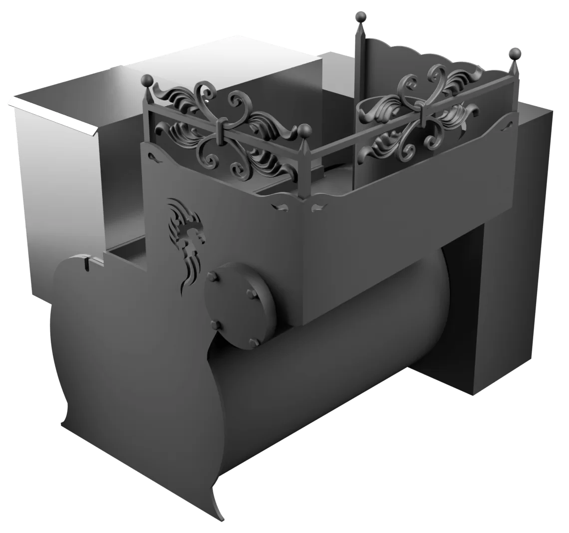 Печь Горыныч 3, каменка с левой стороны, малая дверь со стеклом, естественная система воздушного отопления фото в Москве Печь Горыныч 3, каменка с левой стороны, малая дверь со стеклом, естественная система воздушного отопления фото в Москве