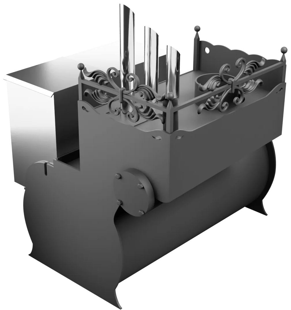 Печь Горыныч 3, каменка закрытая с парогенератором с левой стороны, малая дверь со стеклом фото в Москве Печь Горыныч 3, каменка закрытая с парогенератором с левой стороны, малая дверь со стеклом фото в Москве