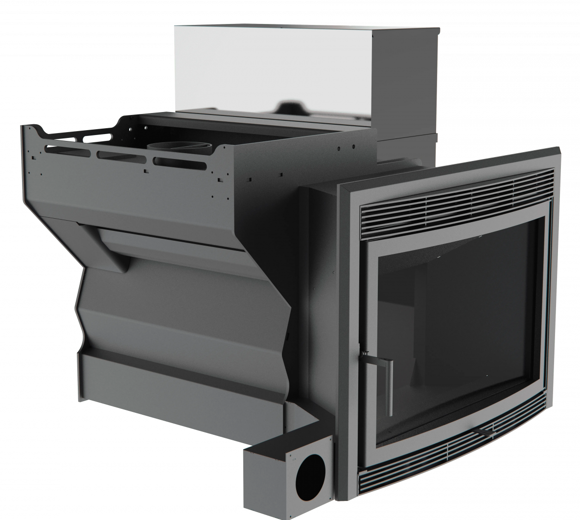 Банный камин 500, сталь+СВО фото в Москве Банный камин 500, сталь+СВО фото в Москве