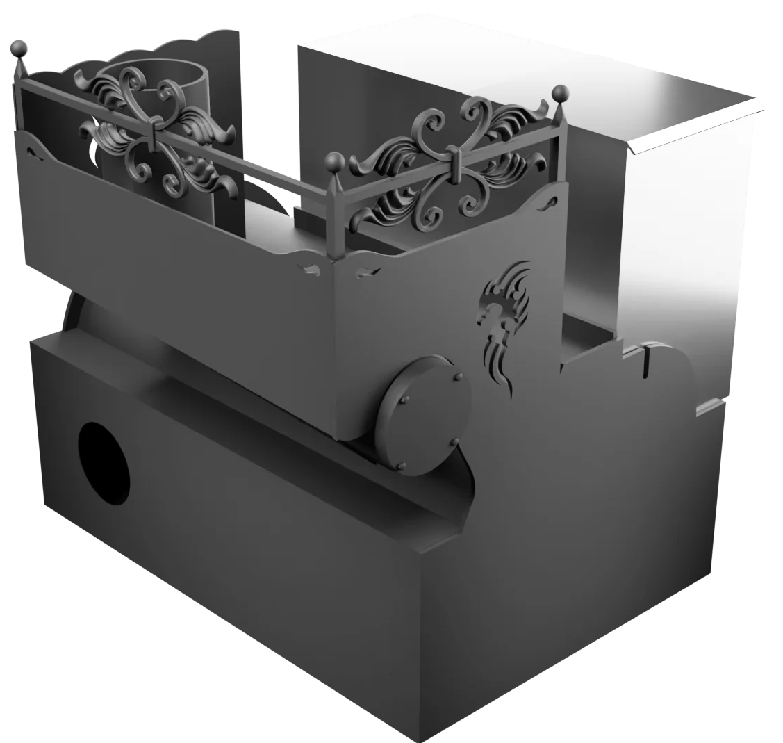 Печь Горыныч 3, каменка с правой стороны, малая дверь со стеклом, система воздушного отопления фото в Москве Печь Горыныч 3, каменка с правой стороны, малая дверь со стеклом, система воздушного отопления фото в Москве