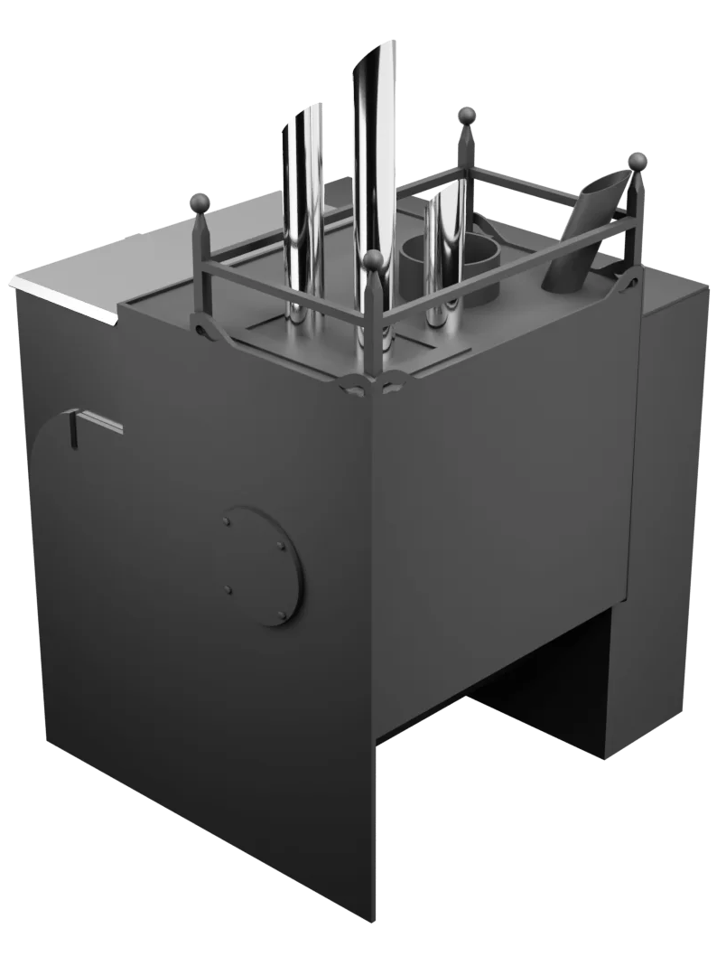 Печь Горыныч Мини, каменка закрытая с парогенератором с левой стороны, естественная система воздушного отопления фото в Москве Печь Горыныч Мини, каменка закрытая с парогенератором с левой стороны, естественная система воздушного отопления фото в Москве