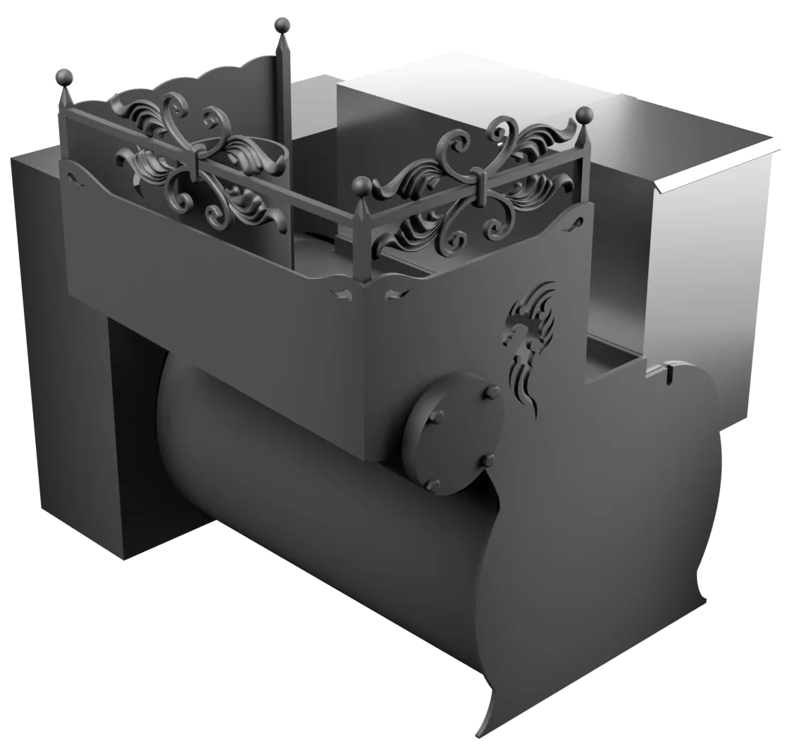 Печь Горыныч 3, каменка с правой стороны, малая дверь со стеклом, естественная система воздушного отопления фото в Москве Печь Горыныч 3, каменка с правой стороны, малая дверь со стеклом, естественная система воздушного отопления фото в Москве