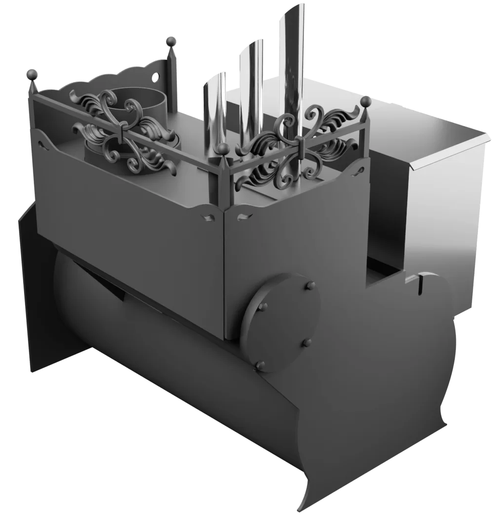 Печь Горыныч 3, каменка закрытая с парогенератором с правой стороны, большая дверь со стеклом фото в Москве Печь Горыныч 3, каменка закрытая с парогенератором с правой стороны, большая дверь со стеклом фото в Москве