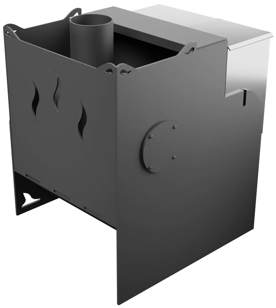 Печь Горыныч Мини, каменка с правой стороны, средняя дверь со стеклом фото в Москве Печь Горыныч Мини, каменка с правой стороны, средняя дверь со стеклом фото в Москве