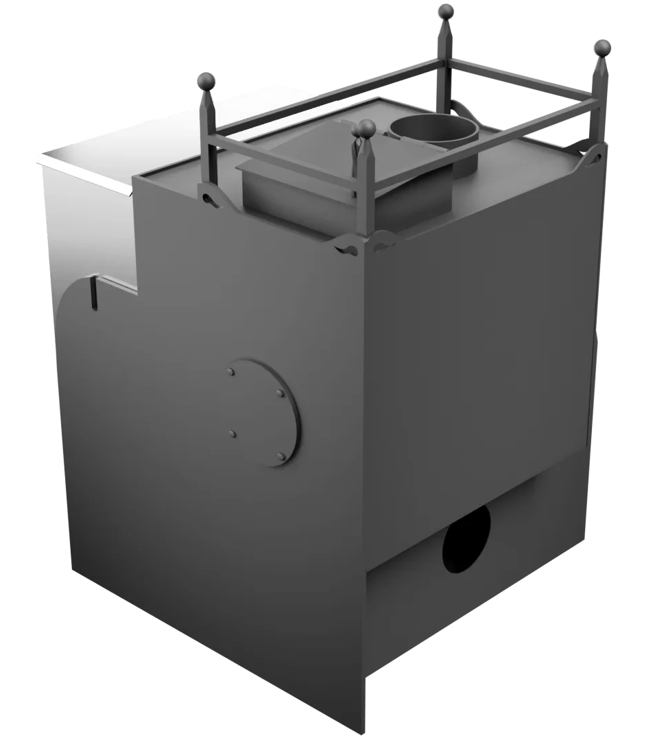 Печь Горыныч Мини, каменка закрытая с левой стороны, система воздушного отопления фото в Москве Печь Горыныч Мини, каменка закрытая с левой стороны, система воздушного отопления фото в Москве