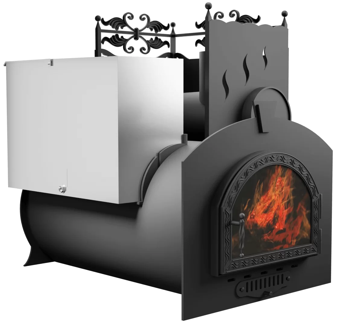 Печь Горыныч 3, каменка с правой стороны, средняя дверь со стеклом фото в Москве Печь Горыныч 3, каменка с правой стороны, средняя дверь со стеклом фото в Москве