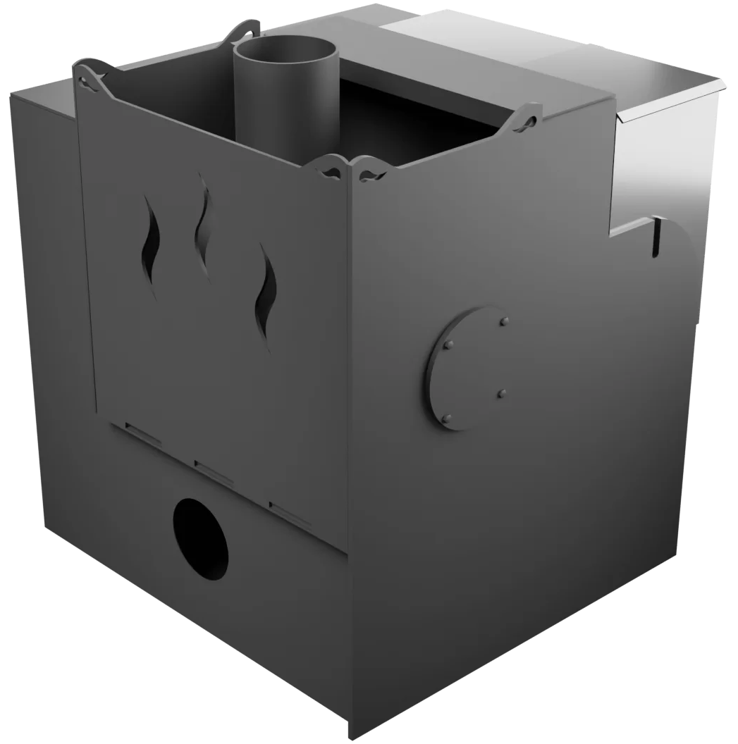 Печь Горыныч Мини, каменка с правой стороны, малое стекло, система воздушного отопления с порталом фото в Москве Печь Горыныч Мини, каменка с правой стороны, малое стекло, система воздушного отопления с порталом фото в Москве