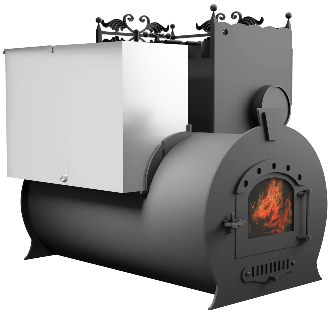 Печь Горыныч 3, каменка закрытая с правой стороны, малая дверь со стеклом фото в Москве Печь Горыныч 3, каменка закрытая с правой стороны, малая дверь со стеклом фото в Москве