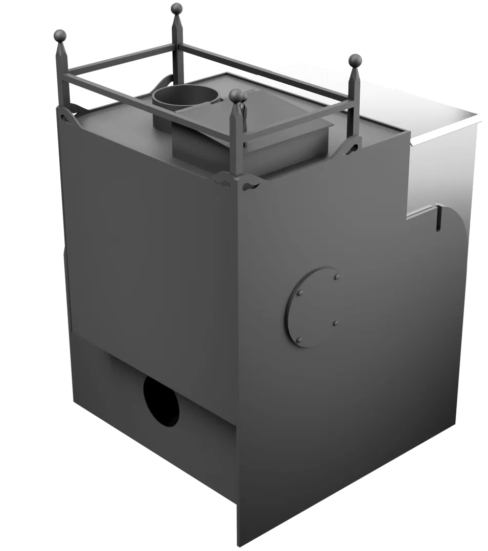 Печь Горыныч Мини, каменка закрытая с правой стороны, система воздушного отопления фото в Москве Печь Горыныч Мини, каменка закрытая с правой стороны, система воздушного отопления фото в Москве