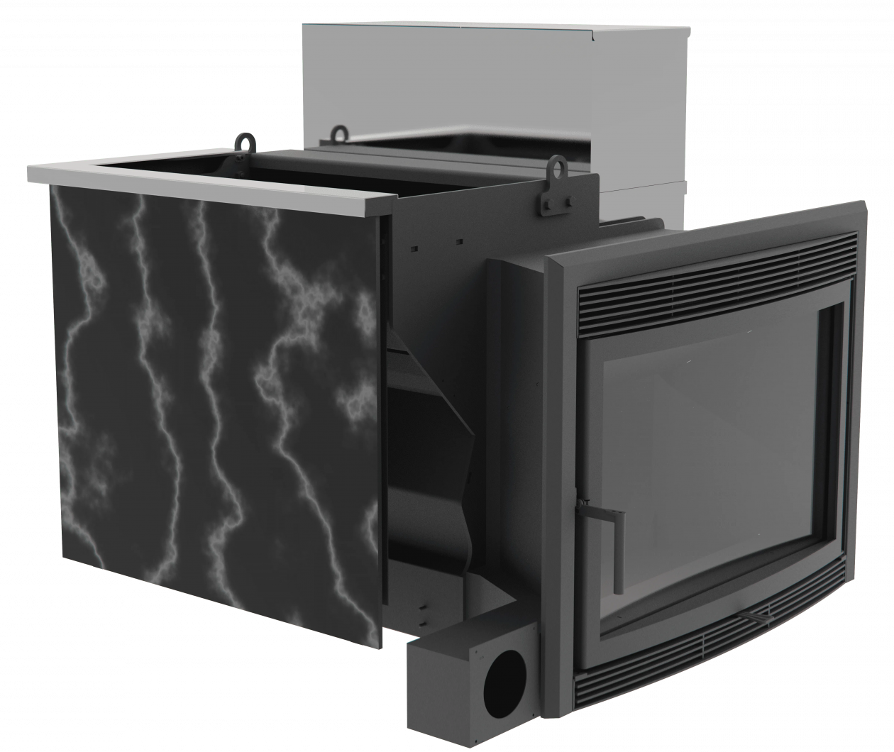 Банный камин 800, AISI 430 фото в Москве Банный камин 800, AISI 430 фото в Москве