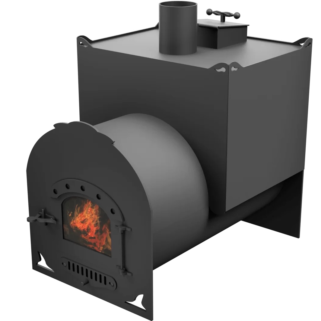 Печь Горыныч Мини, двойная каменка закрытая, малая дверь со стеклом фото в Москве Печь Горыныч Мини, двойная каменка закрытая, малая дверь со стеклом фото в Москве