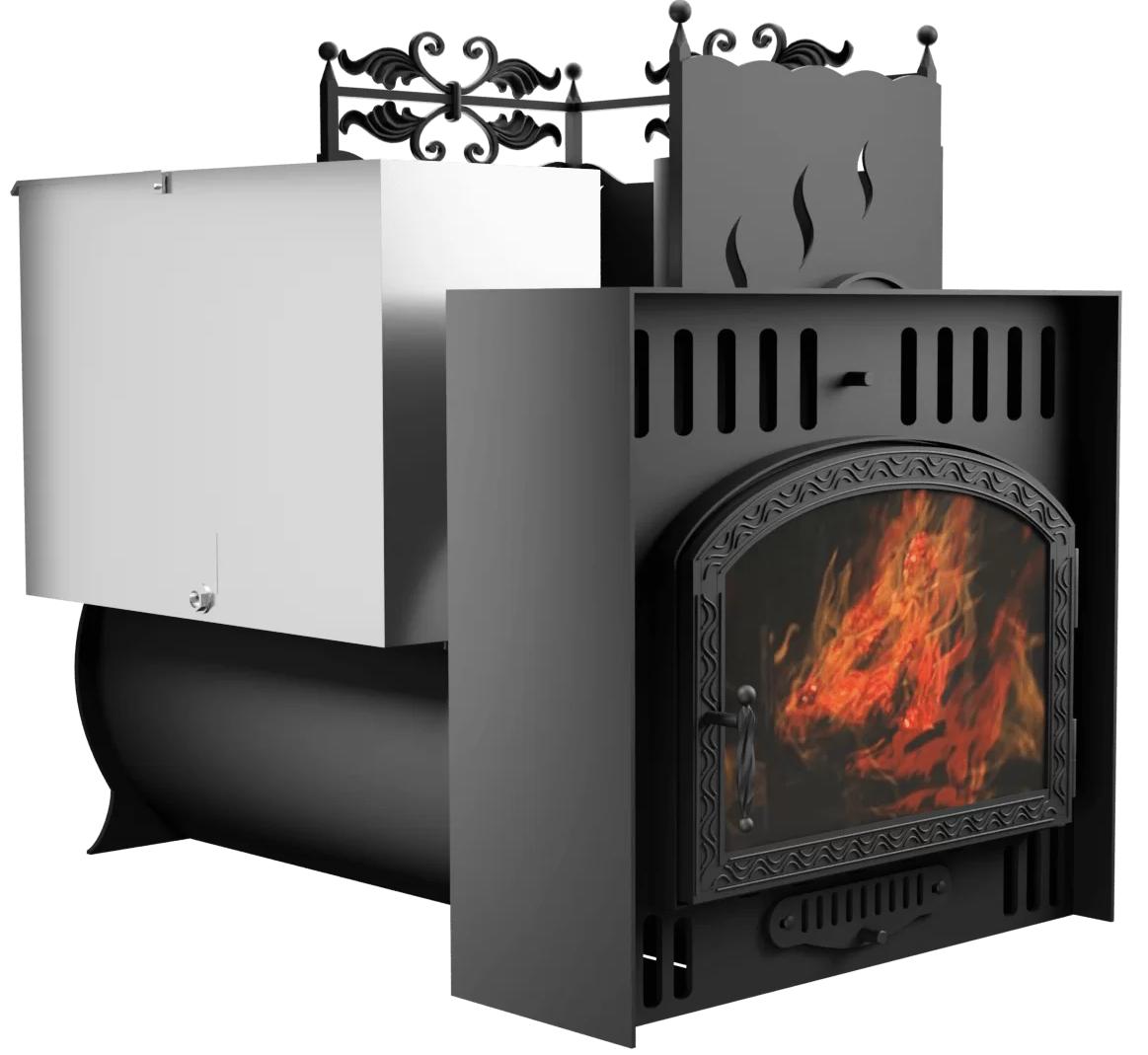 Печь Горыныч 3, каменка с правой стороны, большая дверь со стеклом, естественная система воздушного отопления фото в Москве Печь Горыныч 3, каменка с правой стороны, большая дверь со стеклом, естественная система воздушного отопления фото в Москве