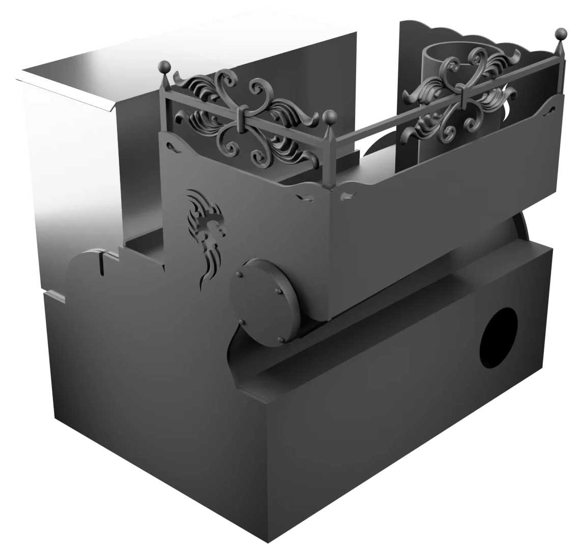 Печь Горыныч 3, каменка с левой стороны, малая дверь со стеклом, система воздушного отопления фото в Москве Печь Горыныч 3, каменка с левой стороны, малая дверь со стеклом, система воздушного отопления фото в Москве