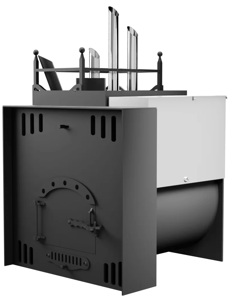 Печь Горыныч Мини, каменка закрытая с парогенератором с левой стороны, естественная система воздушного отопления фото в Москве Печь Горыныч Мини, каменка закрытая с парогенератором с левой стороны, естественная система воздушного отопления фото в Москве