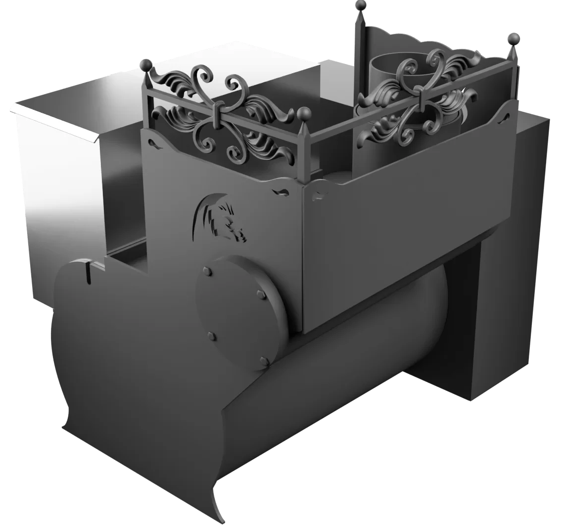 Печь Горыныч 3, каменка с левой стороны, большая дверь со стеклом, естественная система воздушного отопления фото в Москве Печь Горыныч 3, каменка с левой стороны, большая дверь со стеклом, естественная система воздушного отопления фото в Москве