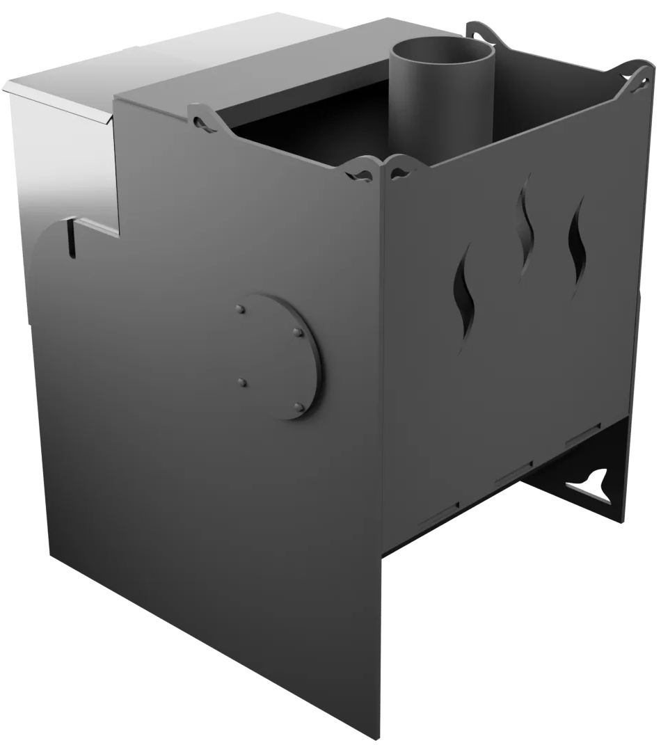 Печь Горыныч Мини, каменка с левой стороны, средняя дверь со стеклом фото в Москве Печь Горыныч Мини, каменка с левой стороны, средняя дверь со стеклом фото в Москве