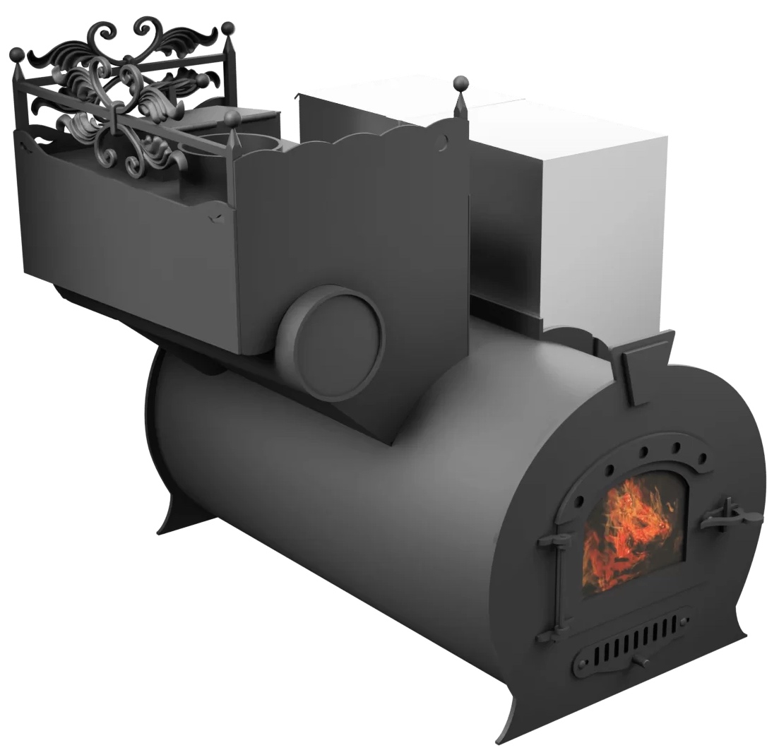 Печь Горыныч 3, каменка закрытая с левой стороны, малая дверь со стеклом фото в Москве Печь Горыныч 3, каменка закрытая с левой стороны, малая дверь со стеклом фото в Москве