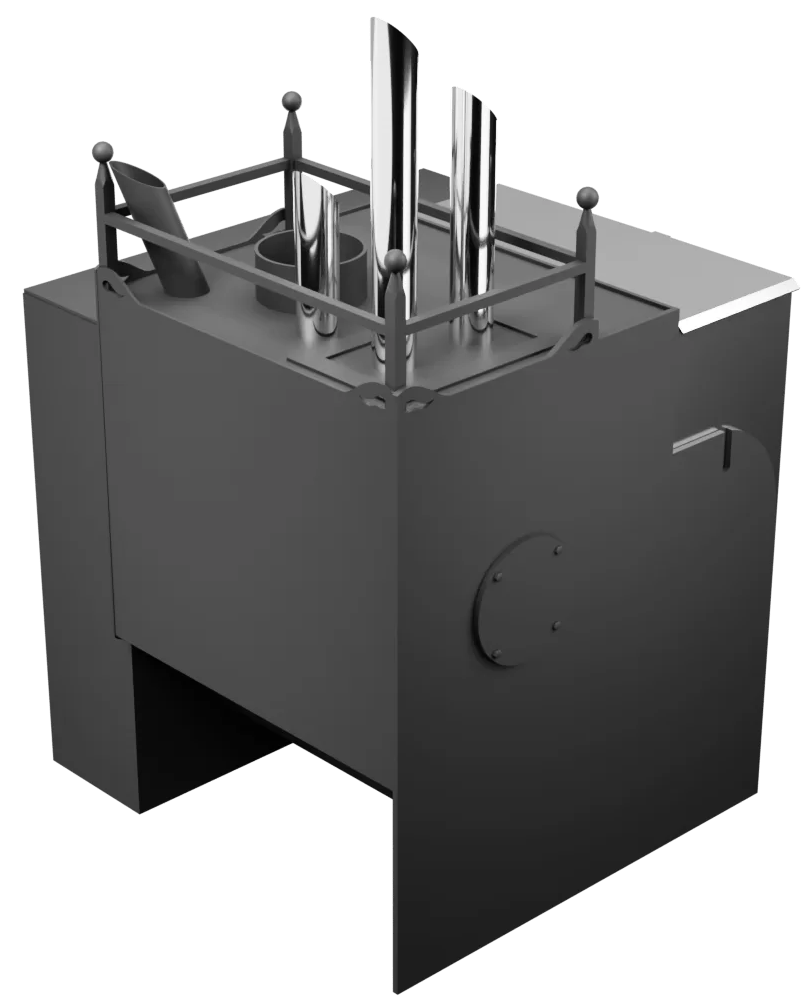 Печь Горыныч Мини, каменка закрытая с парогенератором с правой стороны, естественная система воздушного отопления фото в Москве Печь Горыныч Мини, каменка закрытая с парогенератором с правой стороны, естественная система воздушного отопления фото в Москве