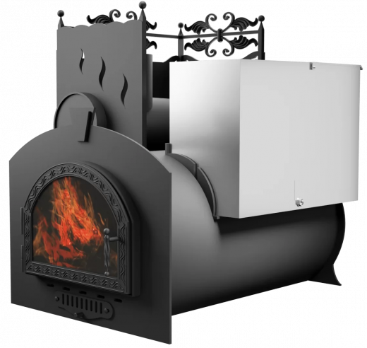 Печь Горыныч 3, каменка с левой стороны, средняя дверь со стеклом фото в Москве Печь Горыныч 3, каменка с левой стороны, средняя дверь со стеклом фото в Москве