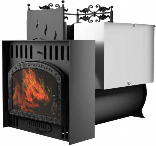 Печь Горыныч 3, каменка с левой стороны, большая дверь со стеклом, естественная система воздушного отопления фото в Москве Печь Горыныч 3, каменка с левой стороны, большая дверь со стеклом, естественная система воздушного отопления фото в Москве