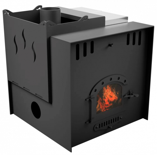 Печь Горыныч Мини, каменка с левой стороны, малое стекло, система воздушного отопления с порталом фото в Москве Печь Горыныч Мини, каменка с левой стороны, малое стекло, система воздушного отопления с порталом фото в Москве