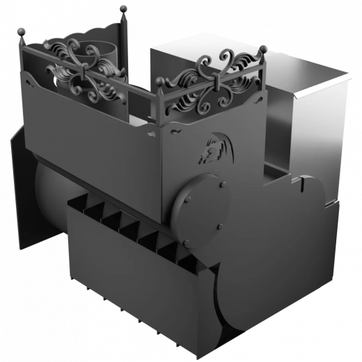 Печь Горыныч 3 с конвекцией, каменка с правой стороны, большая дверь со стеклом фото в Москве Печь Горыныч 3 с конвекцией, каменка с правой стороны, большая дверь со стеклом фото в Москве
