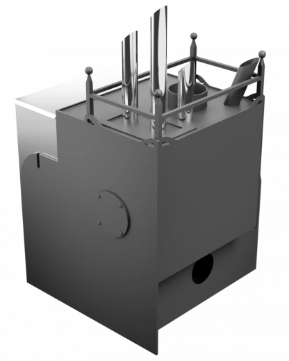 Печь Горыныч Мини, каменка закрытая с парогенератором с левой стороны, система воздушного отопления фото в Москве Печь Горыныч Мини, каменка закрытая с парогенератором с левой стороны, система воздушного отопления фото в Москве
