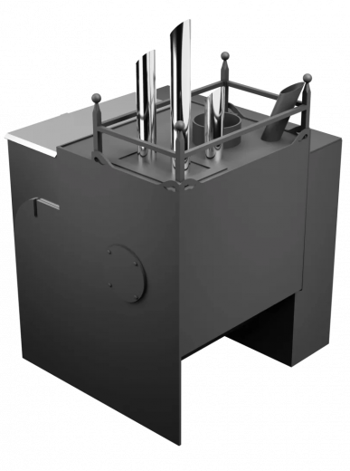 Печь Горыныч Мини, каменка закрытая с парогенератором с левой стороны, естественная система воздушного отопления фото в Москве Печь Горыныч Мини, каменка закрытая с парогенератором с левой стороны, естественная система воздушного отопления фото в Москве