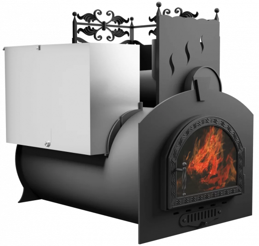 Печь Горыныч 3, каменка с правой стороны, средняя дверь со стеклом фото в Москве Печь Горыныч 3, каменка с правой стороны, средняя дверь со стеклом фото в Москве