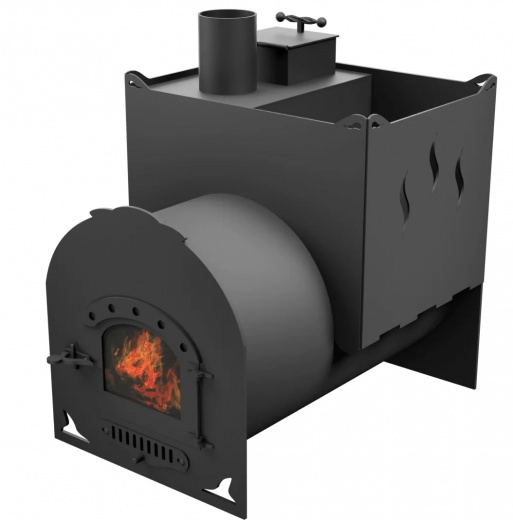 Печь Горыныч Мини, двойная каменка, малая дверь со стеклом фото в Москве Печь Горыныч Мини, двойная каменка, малая дверь со стеклом фото в Москве