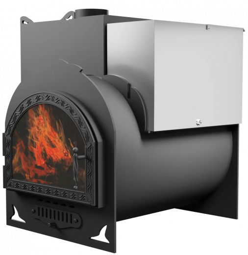 Печь Горыныч Мини, каменка с левой стороны, средняя дверь со стеклом фото в Москве Печь Горыныч Мини, каменка с левой стороны, средняя дверь со стеклом фото в Москве