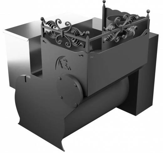 Печь Горыныч 3, каменка с левой стороны, большая дверь со стеклом, естественная система воздушного отопления фото в Москве Печь Горыныч 3, каменка с левой стороны, большая дверь со стеклом, естественная система воздушного отопления фото в Москве