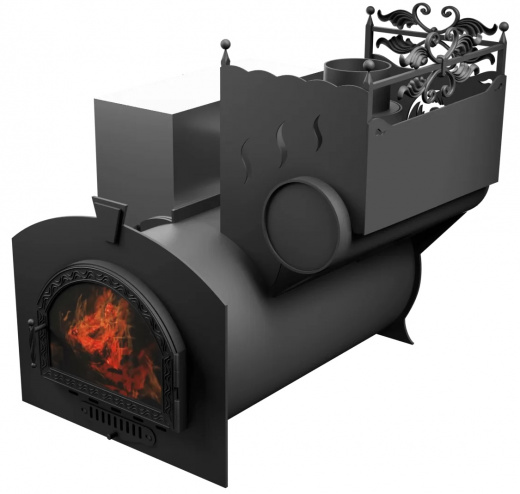 Печь Горыныч 3, каменка с правой стороны, средняя дверь со стеклом фото в Москве Печь Горыныч 3, каменка с правой стороны, средняя дверь со стеклом фото в Москве