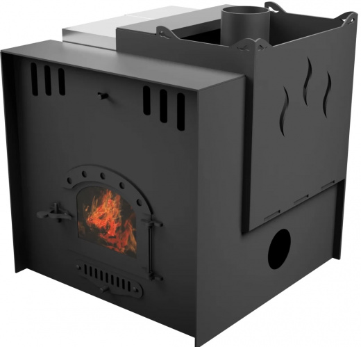 Печь Горыныч Мини, каменка с правой стороны, малое стекло, система воздушного отопления с порталом фото в Москве Печь Горыныч Мини, каменка с правой стороны, малое стекло, система воздушного отопления с порталом фото в Москве