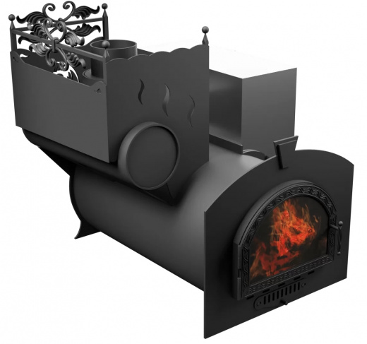 Печь Горыныч 3, каменка с левой стороны, средняя дверь со стеклом фото в Москве Печь Горыныч 3, каменка с левой стороны, средняя дверь со стеклом фото в Москве